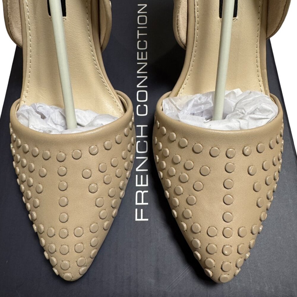 French Connection Studded d'Orsay Heels 6.5 Forever Cement NIB - Picture 5 of 11